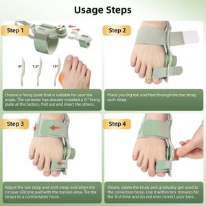 TENICORE Bunion Corrector – Adjustable Big Toe Straightener with 3 Angle Plates, 1pc