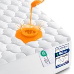 Utopia Bedding Waterproof Mattress Protector (Double Bed, 135 x 190 x 38 cm), Soft Breathable Quilted Pad, Noiseless Fitted Mattress Cover with Deep Pockets, White