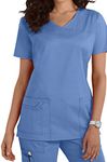 Smart Uniform 1122 V-Neck Scrub (M, Ciel)