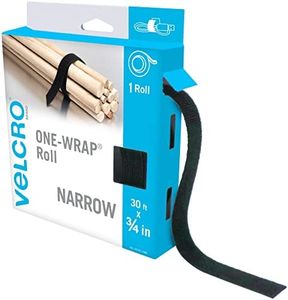 VELCRO Brand VEL-30767-AMS Narrow Straps 3/4 in x 30 ft Roll | Cut to Length Reusable Self-Gripping Tape | Bundle Wrap Garden Tools, Hoses, Organize Craft Supplies, Camping Gear, More | Black