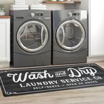 KOZYFLY Laundry Room Rug Runner 20"x60" Non Slip Laundry Rug Kitchen Rugs Washable Laundry Room Mat Waterproof Mudroom Floor Carpet Runner Farmhouse Laundry Room Decor, Dark Grey, Wash and Dry