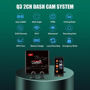 VSYSTO Motorcycle Dash Cam – 1080P Front & Rear, GPS, WiFi, Waterproof, Night Vision