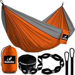 MalloMe Double & Single Portable Camping Hammock - Parachute Lightweight Nylon with Hammok Tree Straps Set- 2 Person Equipment Kids Accessories Max 1000 lbs Breaking Capacity - Free 2 Carabiners