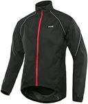 ARSUXEO Cycling Jacket Mens Waterproof Raincoat Cycle Jacket Bike Breathable Lightweight Windbreaker R018, Black, M