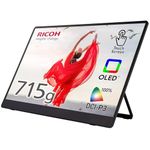 Ricoh 150BW Wireless Portable Monitor 15.6” OLED, 1080p, USB-C, Touchscreen, 710g, Built-in Speakers, Battery-Powered, External Monitor for Laptop, PC, Mobile, Business & Travel