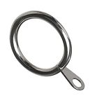 Merriway BH03193 (8 Pcs) Metal Curtain Drapery Pole Rod Rings with Fixed Eye, Inner Diameter 45mm (1.3/4 inch) Outer Diameter 50mm (2 inch) Bright Chrome - Pack of 8 Pieces