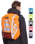 BTR Waterproof High Visibility Backpack Cover. High Viz Rucksack Cover With Reflective 3M Tape. Orange Medium