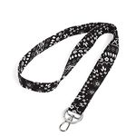 Vera Bradley Women's Wide Lanyard Keyring, Black Bandana Medallion-Recycled Cotton, One Size