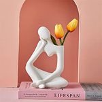 White Ceramic Figure Abstract Vase Modern Decorative Vase Centerpiece for Dinner Table Party Living Room Office Bedroom Wedding Gift