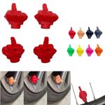 LALOCAPEYO 4 Interesting Middle Finger Glow Valve Covers Universal Tire Dust Cover Trick Tire Valve Stem Covers Prank On Tire Valve Stem Cover Suitable for Cars Bicycles and Motorcycles (red)