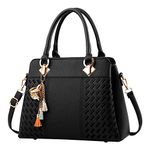 ACNCN Women Handbags Shoulder Bag Crossbody Messenger Bag Tote Satchel for Lady PU Leather Purse(Black)