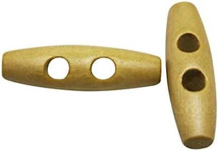 Amanaote Oval Shape Wooden Button 40mm in Length with 2 Holes for Craft Sewing DIY Pack of 25