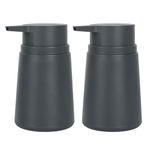 Topsky Soap Dispenser with Plastic Pump, 320ml Liquid Hand Soap Dispenser, Rustproof Pump for Kitchen & Bathroom, Great for Lotions, Essential Oil, Liquid Soaps, 2 Pack (Grey)