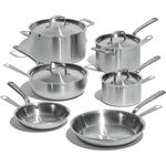 Made In Cookware - 10 Piece Stainless Steel Pot and Pan Set - 5 Ply Clad - Includes Stainless Steel Frying Pans, Saucepans, Saucier and Stock Pot W/Lid - Professional Cookware - Made in Italy