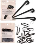 Kitsch 3pc Black Elastic Hair Tie Cutter Tool & 100pc Small Black Rubber Bands for Hair, Rubber Band Cutter for Hair, Hair Elastic Cutter Tool, Small Hair Elastics No Damage, Black Elastic Hair Ties