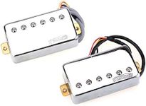 Wilkinson M Series Classic Tone Ceramic Magnet Covered Humbucker Pickups Set for LP Style Electric Guitar, Chrome