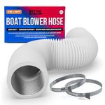 Boat Blower Hose 4 Inch Marine Exhaust Hose 10' Bilge, Engine Compartment, Head, Galley or Dryer Vent Hose 4 Inch Duct Hose 4 Inch Marine Blower Hose Flexible PVC White 4 Inch Duct Hose