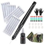 Stigma Hand Poke and Stick Tattoo Kit, Stick and Poke Pen kit Aluminum Alloy Hand Poke Pen with 20 Pcs Tattoo Needles, DIY Tattoo Supply for Tattoo Lover GK801TN01-2