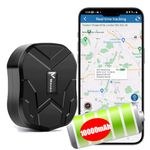 Winnes Car Tracker GPS Wireless TK905B Real-time Location Positioning Unlimited Tracking Cover Instant Vehicle Moving Alarm Magnetic Install iOS Android APP 10000mA Battery Chargeable