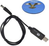 HQRP 5V USB to DC 9V Step-Up Module Converter Cable Compatible with Portable DVD Player, Portable Wireless Bluetooth Speaker, Household Electronics, Fan Charger AC Adapter