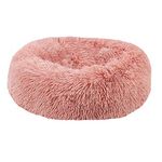 BVAGSS Small Dog Bed Cat Bed Calming Plush Pet Bed Soft Washable Anti Anxiety Round Donut Cuddler Fluffy Puppy Bed for Puppy & Kitten JA037 (16 inch, Light Pink)