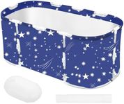 STARBRILLIANT Portable Bathtub with Aluminum Alloy Support Rod,Soaking Standing Bath Tub for Shower Stall