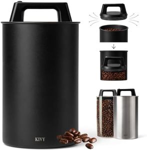 KIVY Vacuum Coffee Canister Large - Push Lid Preserves Coffee Aroma & Oil