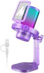 MAONO Gaming Microphone with Noise Cancellation, PC USB Condenser Mic for Computer, Mac, Laptop, PS5, Streaming, Podcast, Twitch, YouTube, Discord, GamerWave DGM20 Purple