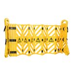 4 Meter Expandable Folding Plastic Barrier - Yellow | Retractable Safety Mobile Barricade with Carrying Handle | Plastic Barrier Gate for Temporary Gate, Malls, Schools, Limiting Pedestrian Access