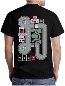 Tstars - Play Cars on Daddy's Back - Dad and Kids Funny Car T-Shirt XX-Large Black