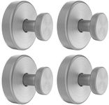 Hviiso Suction Cup Hooks for Shower, Glass Window, Mirror - Shower Hooks for Inside Shower, No Drill Towel Hooks for Bathrooms, Bath Robe Coat Looafh Hook for Hanging - Silver (4 Pack)