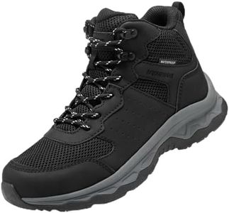 Women's Waterproof Hiking Boots Lightweight Non-Slip Outdoor Wide, Black