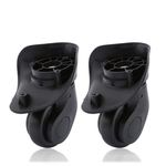 Luggage Wheels Replacement, 2 Pcs Luggage Mute Wheel, Black Plastic Suitcase Luggage Swivel Caster Wheels Replacement Rotatable 360 Degree