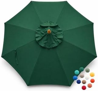Formosa Covers 11 foot 8 Ribs Replacement Umbrella Canopy For Outdoor Octagonal Market Patio (CANOPY ONLY) (Hunter Green)