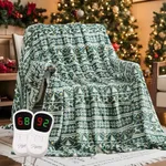 Homemate Heated Blanket Electric King Size - 100“x90“ Heating Blanket with 10 Fast Heat Levels 8 Hours Auto Off Ultra Soft Cozy Flannel Over-Heated Protection ETL Certification Keep Warming in Home