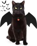 Cat Costume, OLANRUN Cat Halloween Costume Dog Costumes for Small Dogs, Pet Costumes for Dogs with Pumpkin Bell, Dog Bat Wings Halloween Cosplay Party Dress Up (X-Small)