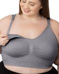 Kindred Bravely Simply Sublime Busty Seamless Nursing Bra for F, G, H, I Cup | Wireless Maternity Bra (Grey, Large-Busty)