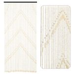 WOOW DEPOT 52 Strands Wooden Beaded Curtain 35 x 75 Inch Natural Bamboo Wood Bead Door String Curtain for Doorway Handmade Room Divider for Boho Farmhouse Rustic Home Decor