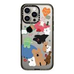 CASETiFY Impact iPhone 15 Pro Max Case [4X Military Grade Drop Tested / 8.2ft Drop Protection] - Cute Prints - Q&B Together - Clear Black