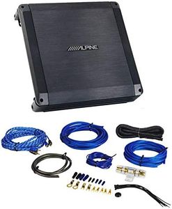 Alpine BBX-T600 300w 2 Channel or Mono Amplifier Car Stereo Amp Class-A/B 2-ohm Bundle with Rockville RWK81 8 Gauge Complete Amp Installation Wire Kit with 100% Copper RCA