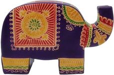 TEJ GIFTS Handcrafted Elephant Leather Piggy Bank Stylish Money Savings Box for Adults, Kids, and Home Décor (Purple Elephant)