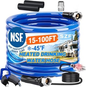 100FT Heated Water Hose for RV,Heavy Duty Heated Hose for Camper/Garden/Farm, 1/2" Inner Diameter,Temperatures Down to -40°F, Prevent Freezing