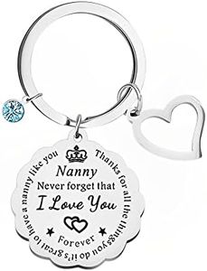 Never Forget That I Love You Keychain for Best Nanny Gift from Granddaughter Grandson Babysitter Nanny Christmas Xmas Gifts for Nana Grandma Birthday Gift from Grandchildren