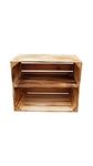 Wooden Crates Flamed 50 x 40 x 30cm with Shelves -for Dekoration- Shoe- or Wine-Rack or Storage Container (1 x long)