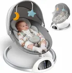 Electric Baby Swing and Portable Bluetooth Infants Swing with Music Speaker, 5 Sway Speeds, 3 Seat Positions, and Remote Control for Indoor Use Boy Girl