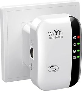 WiFi Range Extender - Signal Booster Up to 5000sq.ft and 55 Devices, Wireless Internet Repeater, Long Range Amplifier with Ethernet Port, 1-Key Setup, Access Point, Alexa Compatible