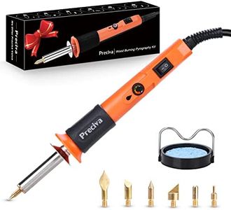 Wood Burning Kit, Preciva Multifunctional Pyrography Pen, Woodburning Encarving Toolkit with Soldering Iron on Leather, Woodburner Pen Tools with 6 Tips