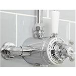 Milano Elizabeth - Traditional Dual Exposed Thermostatic Mixer Shower Valve - Chrome White