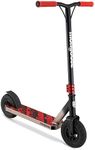 Mongoose Tread Youth/Adult Freestyle Dirt Kick Scooter, Ages 8 Years and Up, Air Filled Tires, Max Rider Weight 220 Pounds, Black/Red