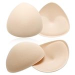 WLLHYF Bra Pad Inserts 2 Pairs Bra Pads Sewn Edge Replacement Cups Removable Washable Sports Cups for Women Girls Swimsuit Bikini Bra (Skin)